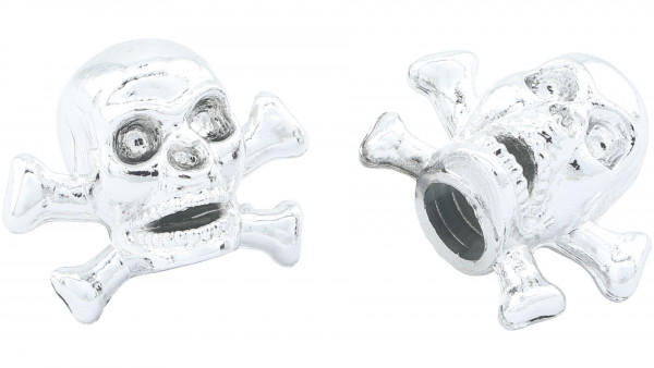 CONTEC CT VENTILKAPPEN PAAR SKULL + BONES CHROM